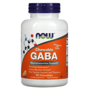 NOW Foods Chewable GABA Natural Orange Flavor 90 Chewables 733739000828