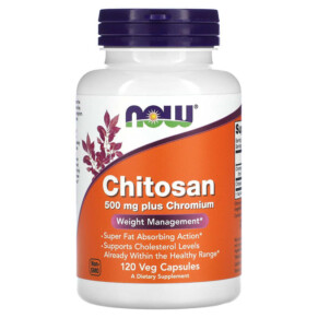 NOW Foods Chitosan Plus Chromium 500 mg 120 Veg Capsules 733739020253