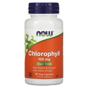 NOW Foods Chlorophyll 100 mg 90 Veg Capsules 733739026453