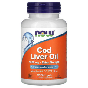 NOW Foods Cod Liver Oil Extra Strength 1.000 mg 90 Softgels 733739017437