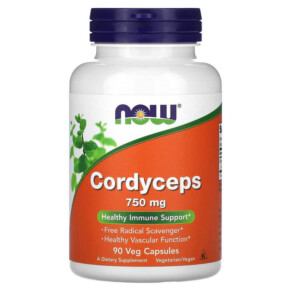 NOW Foods Cordyceps 750 mg 90 Veg Capsules 733739030054