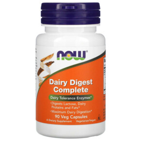 NOW Foods Dairy Digest Complete 90 Veg Capsules 733739029560