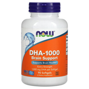 NOW Foods DHA-1000 Brain Support Extra Strength 1.000 mg 90 Softgels 733739016140