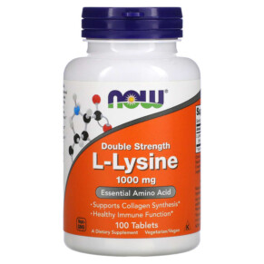 NOW Foods Double Strength L-Lysine 1.000 mg 100 Tablets 733739001139
