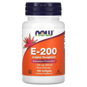NOW Foods E-200 134 mg (200 IU) 100 Softgels 733739008251