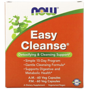 NOW Foods Easy Cleanse 2 Bottles 60 Veg Capsules Each 733739024541