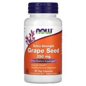 NOW Foods Extra Strength Grape Seed 250 mg 90 Veg Capsules 733739032744