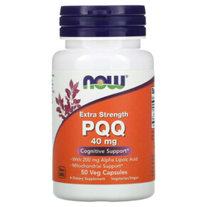 NOW Foods Extra Strength PQQ 40 mg 50 Veg Capsules 733739030733