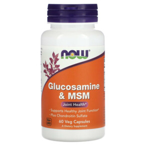 NOW Foods Glucosamine & MSM 60 Veg Capsules 733739032782