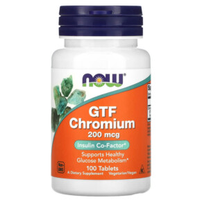 NOW Foods GTF Chromium 200 mcg 100 Tablets 733739014306