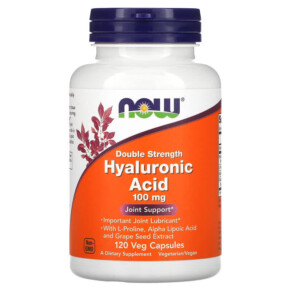NOW Foods Hyaluronic Acid Double Strength 100 mg 120 Veg Capsules 733739031518