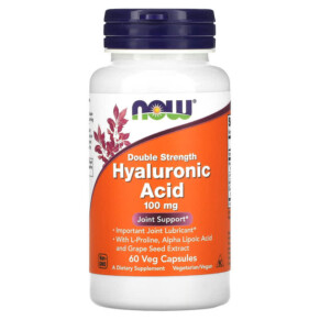 NOW Foods Hyaluronic Acid Double Strength 100 mg 60 Veg Capsules 733739031556