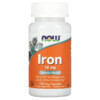 NOW Foods Iron 18 mg 120 Veg Capsules 733739014436