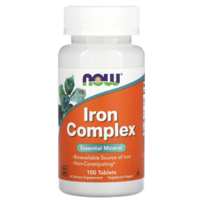 NOW Foods Iron Complex 100 Tablets 733739014405