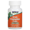 NOW Foods Iron Complex Caps 100 Veg Capsules 733739014412