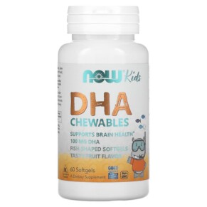 NOW Foods Kid's DHA Chewables Tasty Fruit 60 Softgels 733739016072