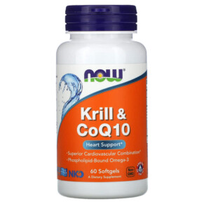NOW Foods Krill & CoQ10 60 Softgels 733739016287