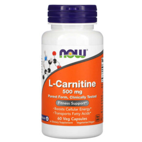 NOW Foods L-Carnitine 500 mg 60 Veg Capsules 733739000729