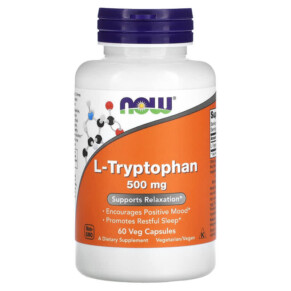 NOW Foods L-Tryptophan 500 mg 60 Veg Capsules 733739001665