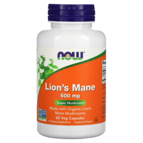 NOW Foods Lion's Mane 500 mg 60 Veg Capsules 733739047892