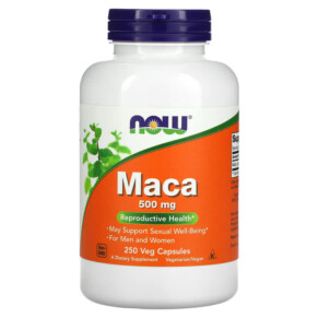 NOW Foods Maca 500 mg 250 Veg Capsules 733739047625