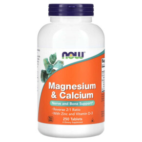 NOW Foods Magnesium & Calcium 250 Tablets 733739012784