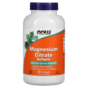 NOW Foods Magnesium Citrate 180 Softgels 733739012982