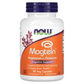 NOW Foods Magtein Magnesium L-Threonate 90 Veg Capsules 733739023902