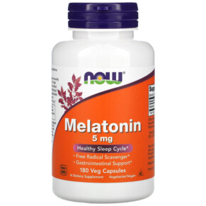 NOW Foods Melatonin 5 mg 180 Veg Capsules 733739035561