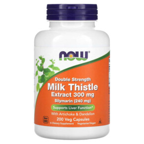 NOW Foods Milk Thistle Extract Double Strength 300 mg 200 Veg Capsules 733739047533