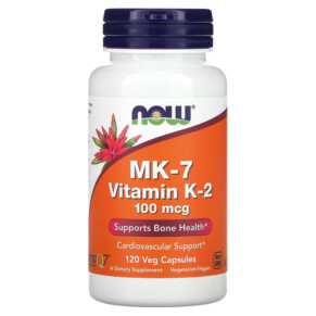 NOW Foods MK-7 Vitamin K-2 100 mcg 120 Veg Capsules 733739009937