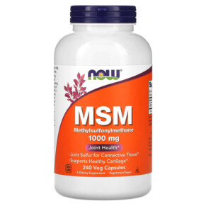 NOW Foods MSM 1.000 mg 240 Veg Capsules 733739021212