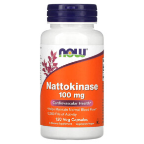 NOW Foods Nattokinase 100 mg 120 Veg Capsules 733739031419
