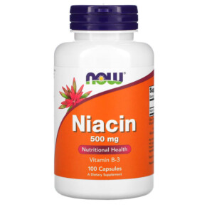 NOW Foods Niacin 500 mg 100 Capsules 733739004819
