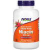 NOW Foods Niacin Flush-Free Double Strength 500 mg 180 Veg Capsules 733739005007
