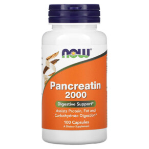 NOW Foods Pancreatin 2000 100 Capsules 733739029454