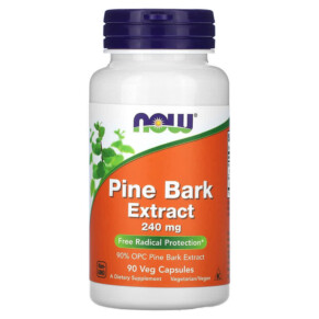 NOW Foods Pine Bark Extract 240 mg 90 Veg Capsules 733739033642