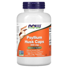 NOW Foods Psyllium Hush Caps 500 mg 200 Veg Capsules 733739059703