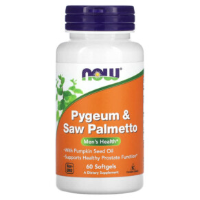 NOW Foods Pygeum & Saw Palmetto Men's Health 60 Softgels 733739047281