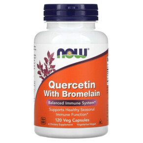 NOW Foods Quercetin with Bromelain 120 Veg Capsules 733739030702
