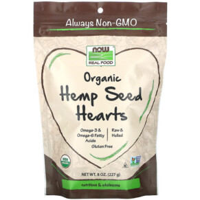 NOW Foods Real Food Organic Hemp Seed Hearts 8 oz (227 g) 733739062819