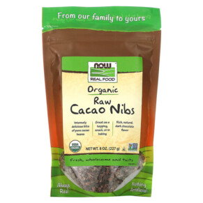 NOW Foods Real Food Organic Raw Cacao Nibs 8 oz (227 g) 733739066763