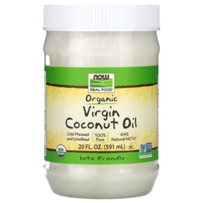 NOW Foods Real Food Organic Virgin Coconut Oil 20 fl oz (591 ml) 733739017260