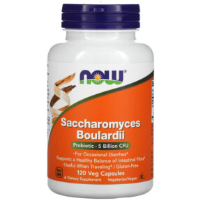 NOW Foods Saccharomyces Boulardii 5 Billion CFU 120 Veg Capsules 733739029522