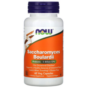 NOW Foods Saccharomyces Boulardii 5 Billion CFU 60 Veg Capsules 733739029348