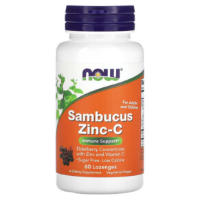 NOW Foods Sambucus Zinc-C 60 Lozenges 733739033840