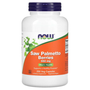 NOW Foods Saw Palmetto Berries 550 mg 250 Veg Capsules 733739047489