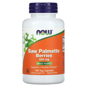 NOW Foods Saw Palmetto Berries Men's Health 550 mg 100 Veg Capsules 733739047472
