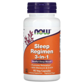 NOW Foods Sleep Regimen 3-in-1 90 Veg Capsules 733739047694