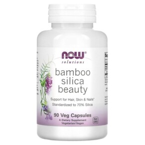 NOW Foods Solutions Bamboo Silica Beauty 90 Veg Capsules 733739084040